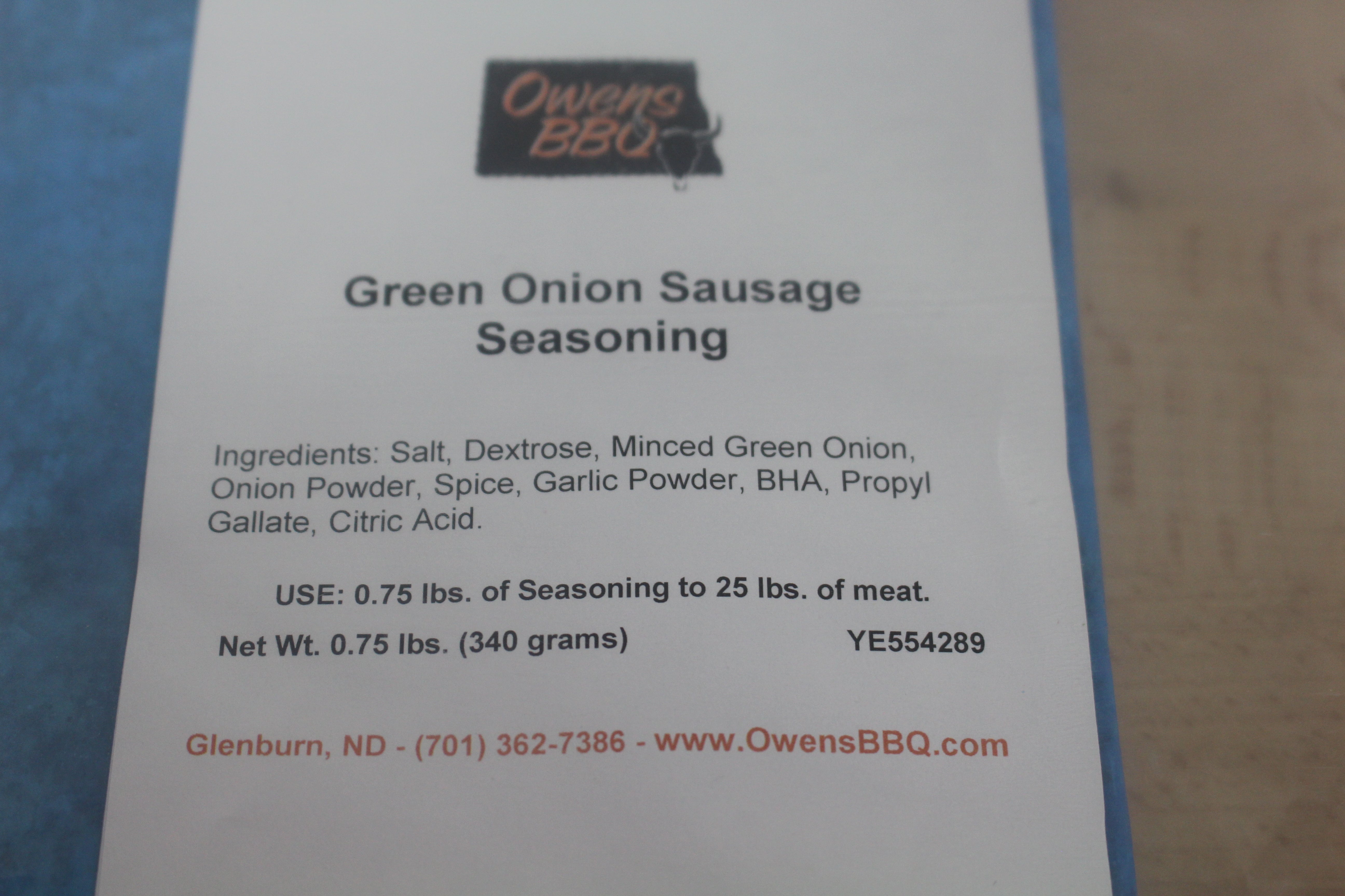 Green Onion Sausage Seasoning - Owens BBQ