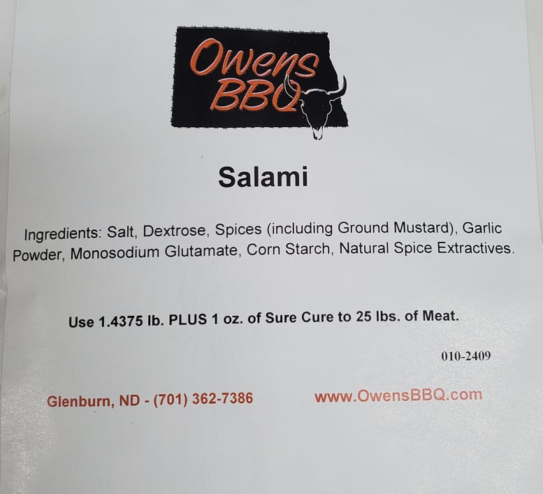 Salami Sausage Seasoning - Owens BBQ